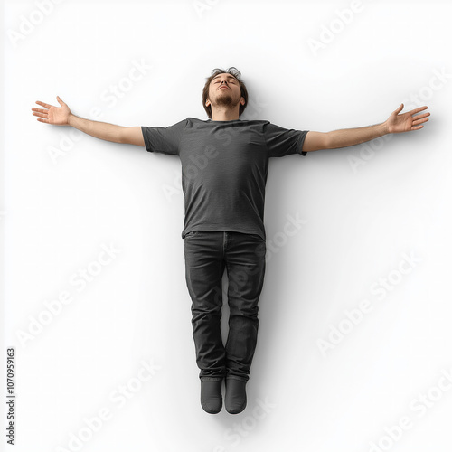 Man Lying Isolated