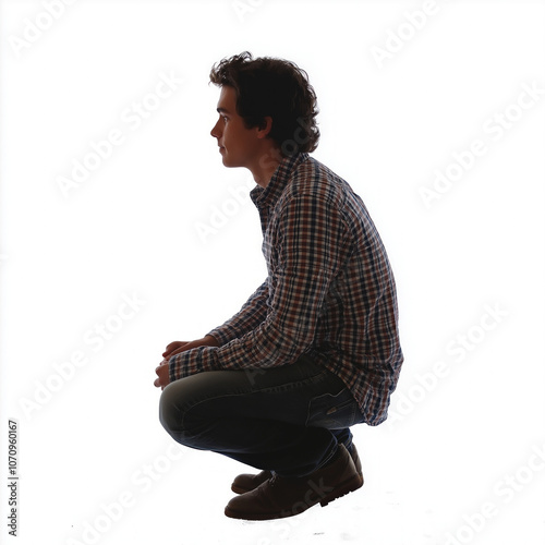 Person Sitting Side View Is...