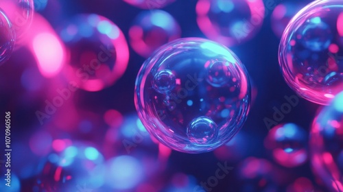 A vibrant abstract image of colorful bubbles in a dynamic, illuminated environment.