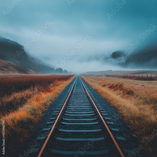 Railroad Tracks Isolated