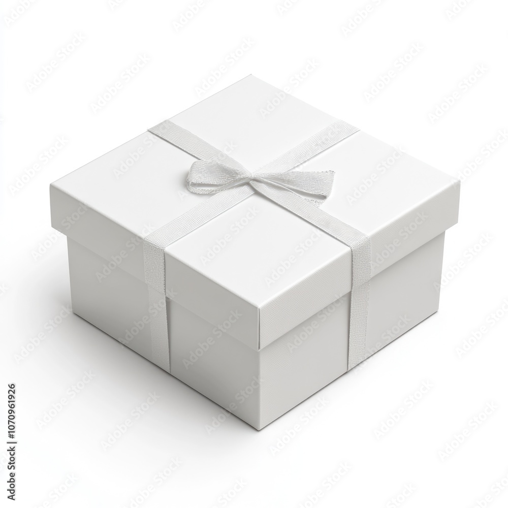 Elegant White Square Box for Jewelry. Empty Gift Container on Isolated White Background Elegant White Square Box for Jewelry. Empty Gift Container on Isolated White Background