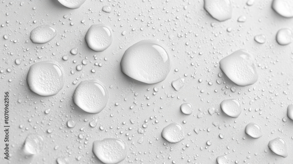Water Droplets On White Background Water Droplets On White Background