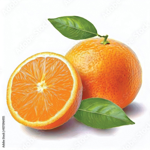 Orange Fruit Isolated On White Background 