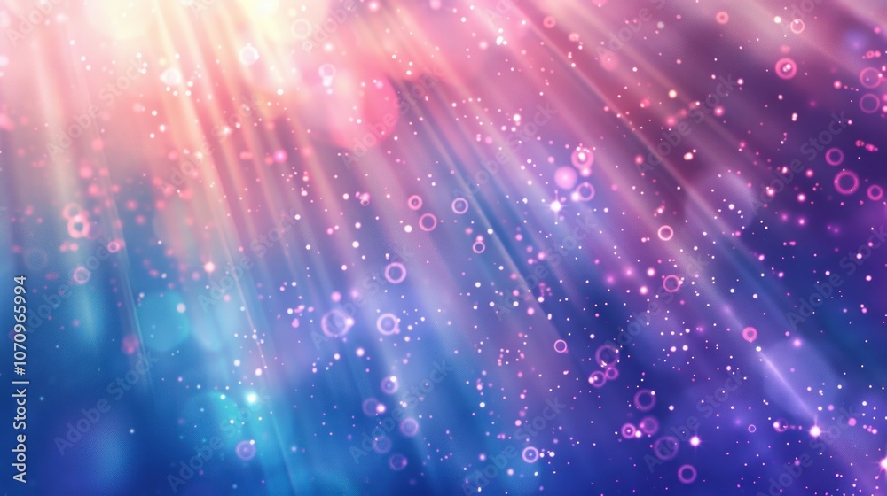 A vibrant abstract background with colorful light rays and floating particles. A vibrant abstract background with colorful light rays and floating particles.
