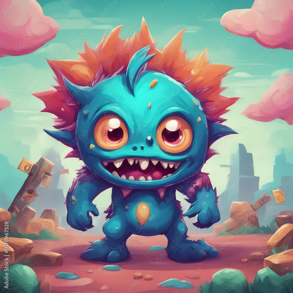 monster game background illustration