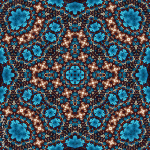 Seamless square pattern. Symmetric pattern texture