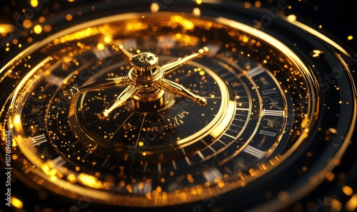 Wallpaper Mural Golden wheel of fortune on a dark background, luxury style black and gold. Casino concept, luck, luck, gambling, gambling establishments. Website template Torontodigital.ca