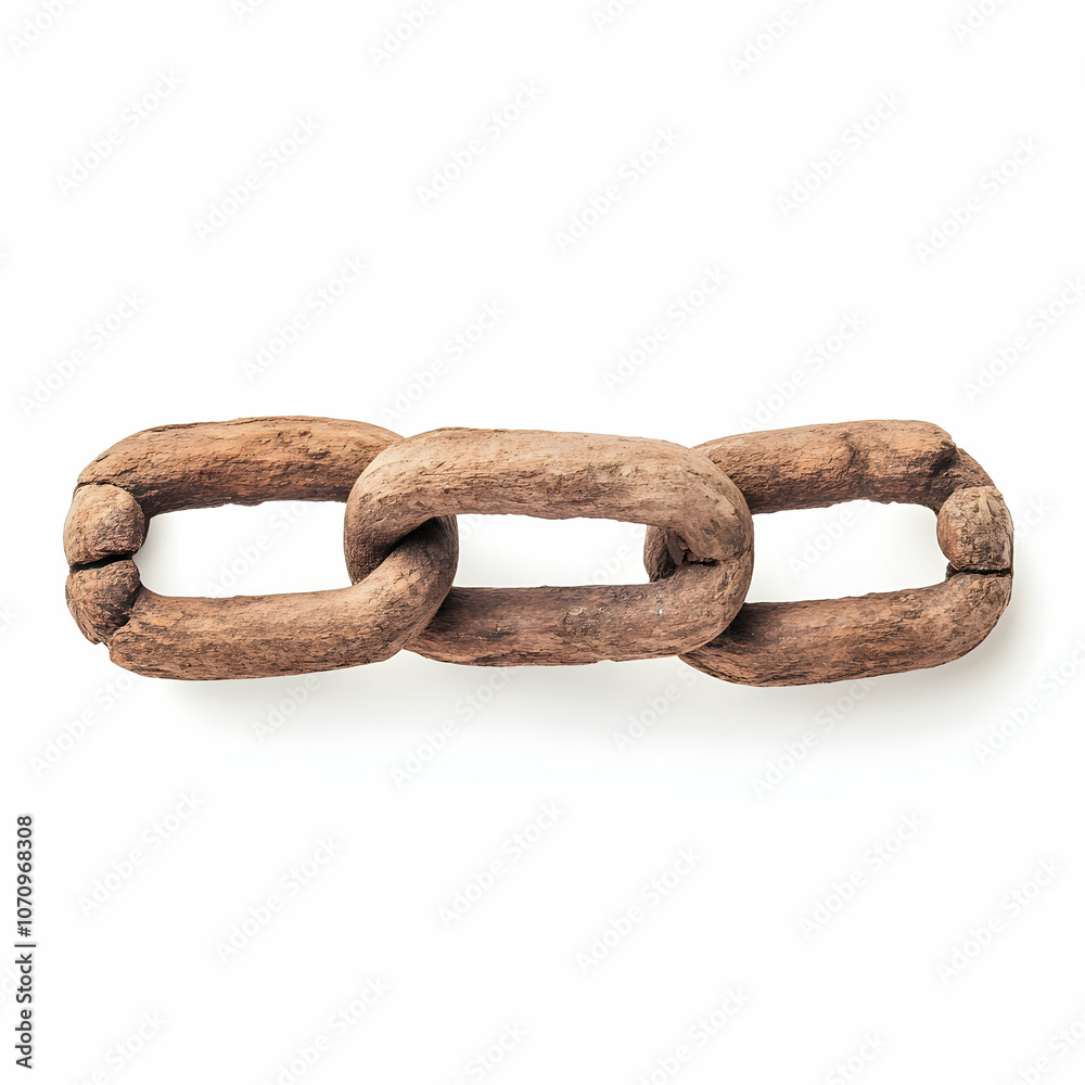 Fototapeta premium Wooden Chain Links, wood chain, wood links, link chain, brown chain, brown links