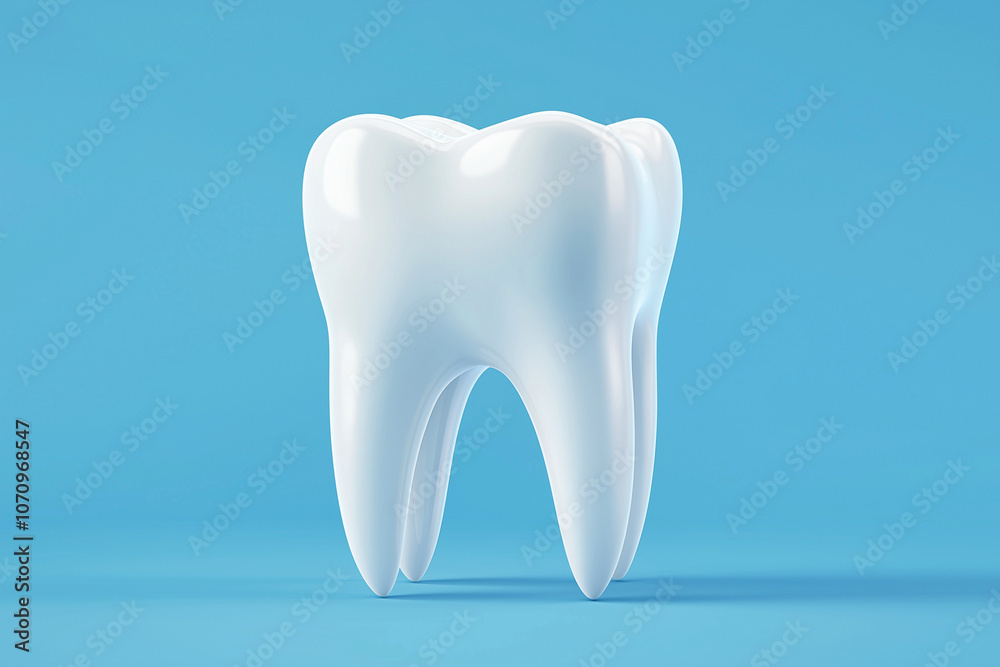 3d tooth isolated on light blue background 3d tooth isolated on light blue background