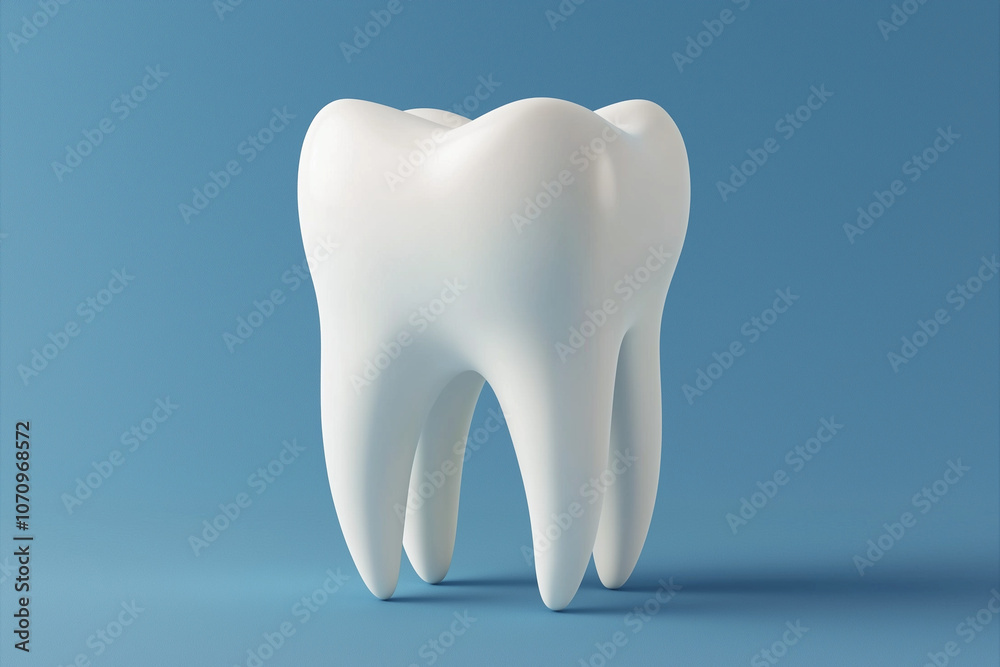 3d tooth isolated on light blue background 3d tooth isolated on light blue background
