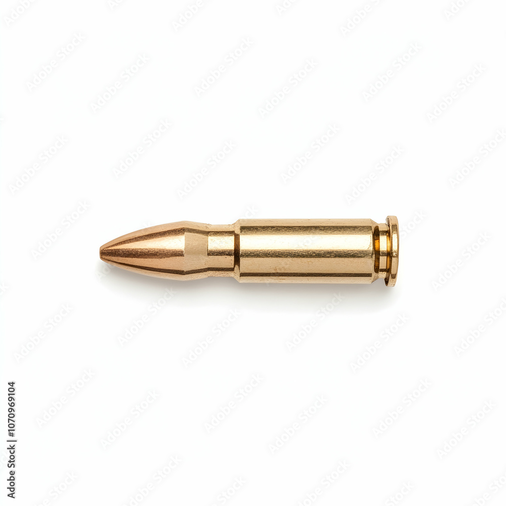 Single Bullet Isolated on White Background, bullets, ammunition, cartridge, firearm, gun Single Bullet Isolated on White Background, bullets, ammunition, cartridge, firearm, gun