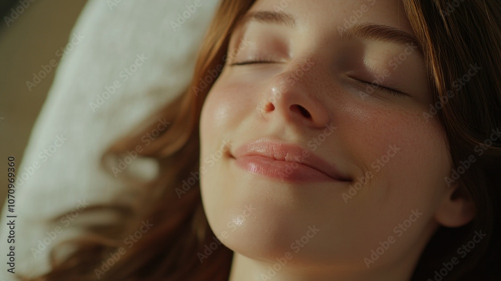 Blissful Relaxation: A Woman's Peaceful Moment Blissful Relaxation: A Woman's Peaceful Moment