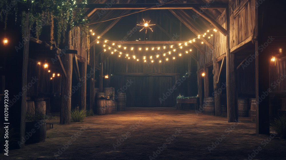 Obraz premium Outside of Country Barn party, High fashion, luxury