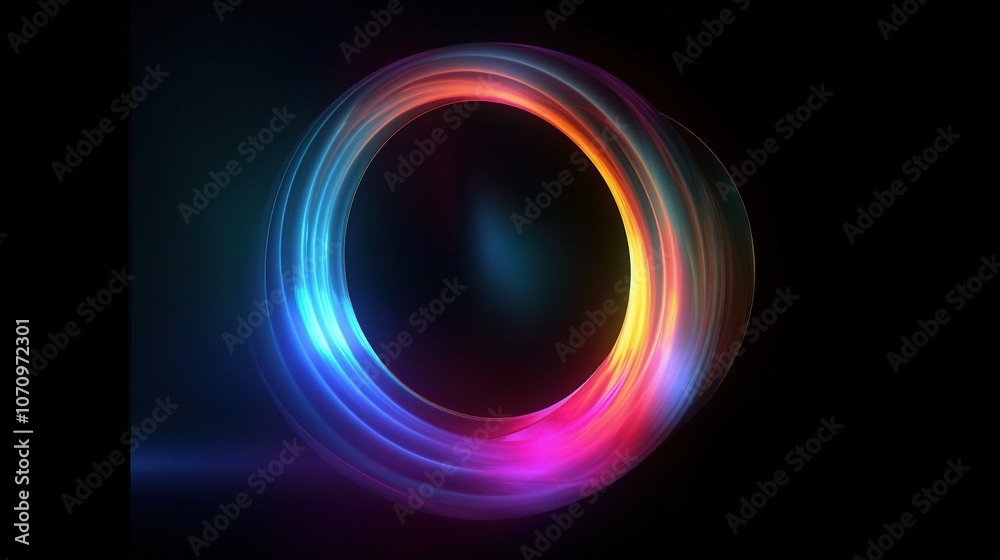 Vibrant Abstract Light Swirl in Dark Background