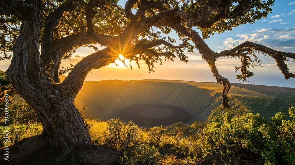 Sunrise over Volcanic Crater Sunrise over Volcanic Crater