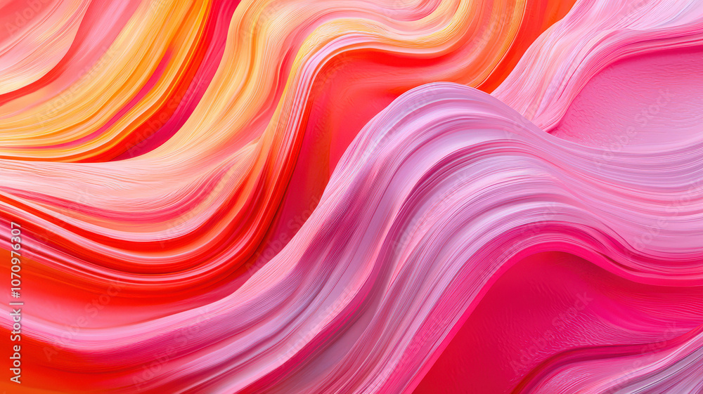 Fototapeta premium pink 3D rendering of flowing curve lines, creating a dynamic and smooth background with fluid motion