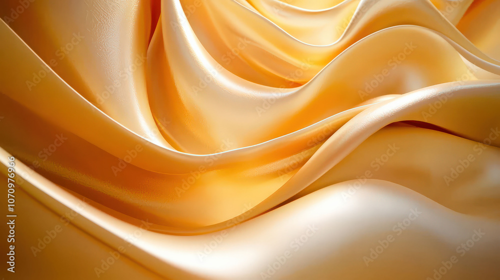 Fototapeta premium gold 3D rendering of flowing curve lines, creating a dynamic and smooth background with fluid motion