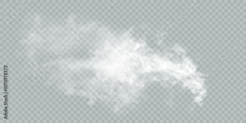 Fog or smoke isolated on transparent background with special overlay effect. White vector smoke, cloudiness, fog or smog background. special overlay effect Vector	
