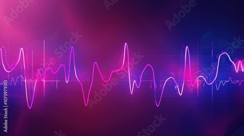 Detailed ECG Readout Illustration Highlighting Abnormal Heart Rhythms for Medical Study photo