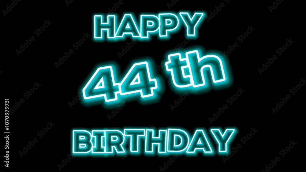 Happy Birthday Text Animation on Black Background Happy Birthday Text Animation on Black Background