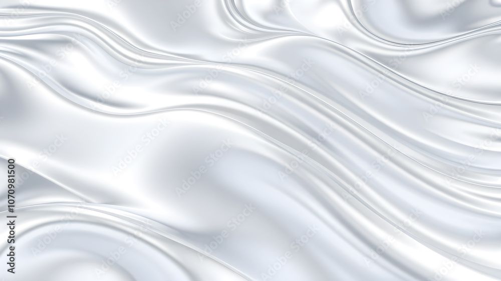 Obraz premium Metallic waves in silver and chrome, flowing like liquid metal, with smooth gradients that shift under light