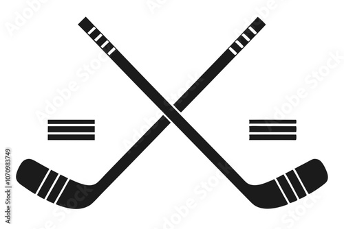 Flat Icon Style Ice Hockey Sticks Vector Illustration
