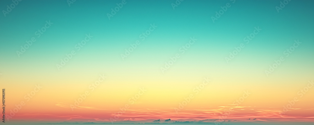 Fototapeta premium landscape with sunset over the sea and a gradient sky