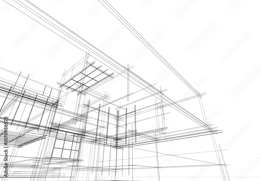 architectural drawing 3d illustration architectural drawing 3d illustration