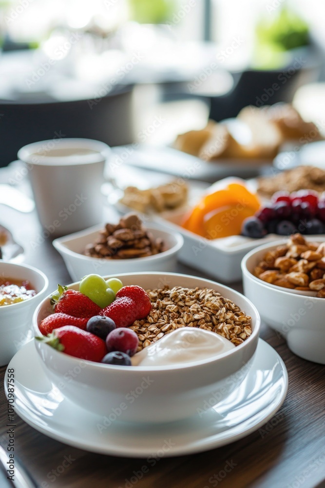 A wooden table covered with various bowls of food A wooden table covered with various bowls of food