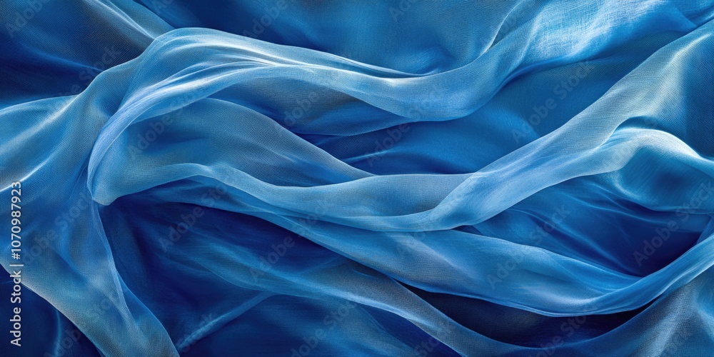 Obraz premium A close-up shot of a blue fabric texture, suitable for design and photography projects