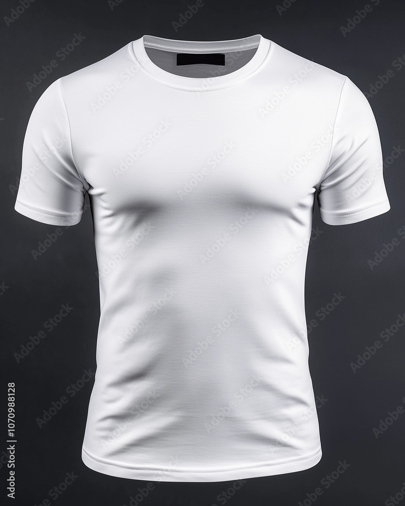 Clean white t-shirt in studio setting perfect for showcasing designs or logos