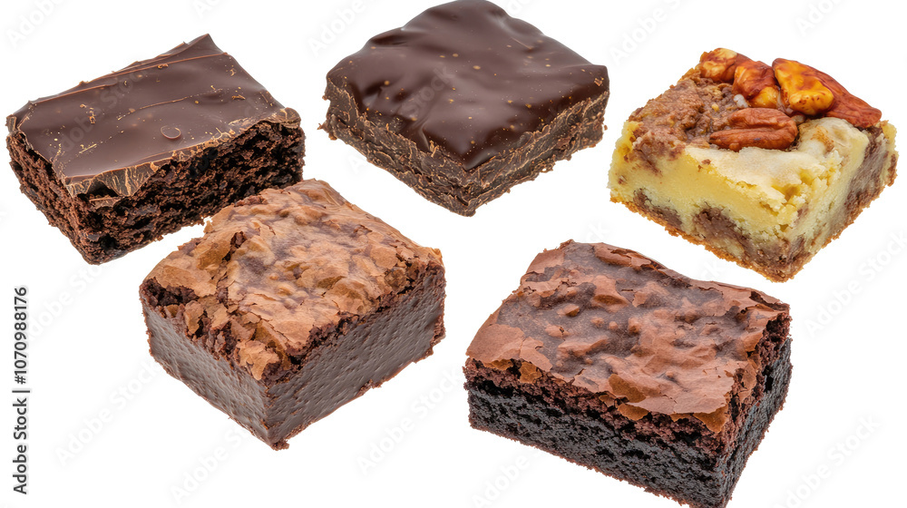 Homemade Chocolate Brownies on a Clear Background Generative AI Homemade Chocolate Brownies on a Clear Background Generative AI