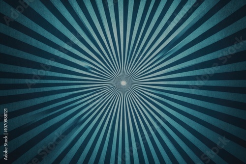 A bright and cheerful design featuring a blue and black striped background with a sunburst pattern