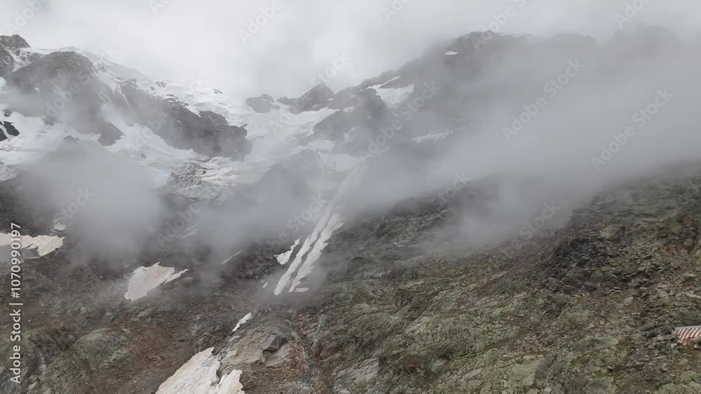 Aerial video above the icy Monte Rosa east face Italy Aerial video above the icy Monte Rosa east face Italy