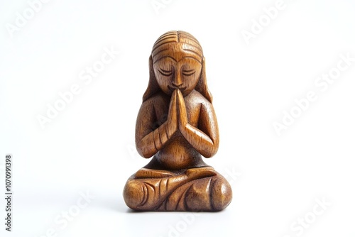 Wooden Praying Figurine