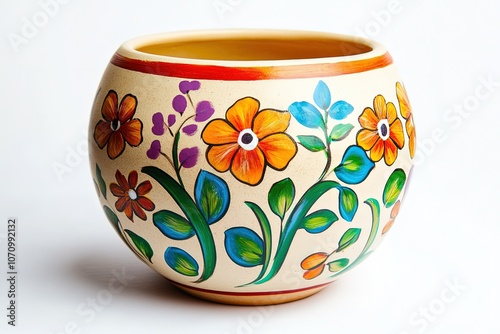 Colorful Floral Ceramic Pot
