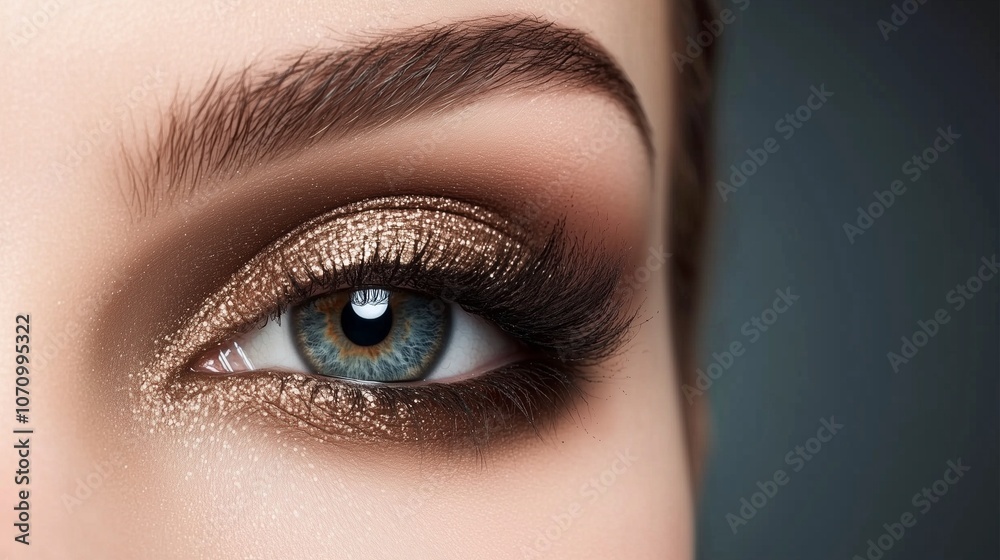 Obraz premium close up of eye with smokey make up