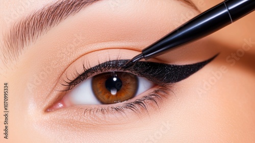 Eye with eyeliner makeup