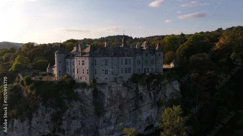 Discovering the enchanting beauty of Walzin Castle in autumn's golden light Discovering the enchanting beauty of Walzin Castle in autumn's golden light