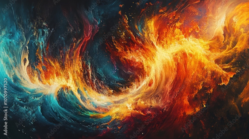 Abstract Fire and Water