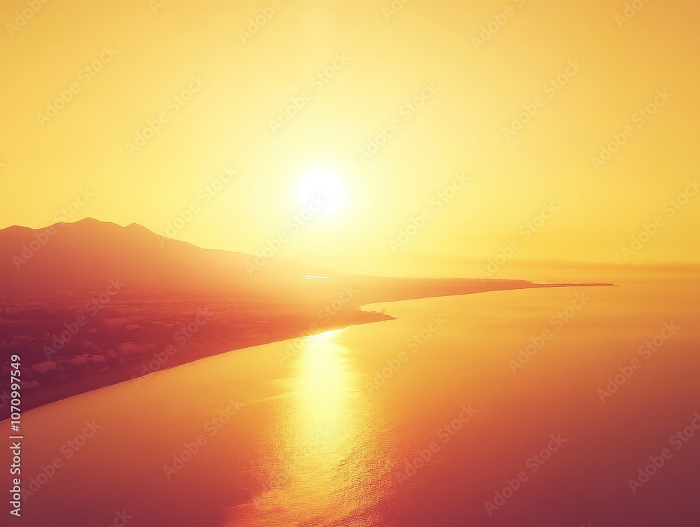 Fototapeta premium Sunrise Over Coastal Cityscape