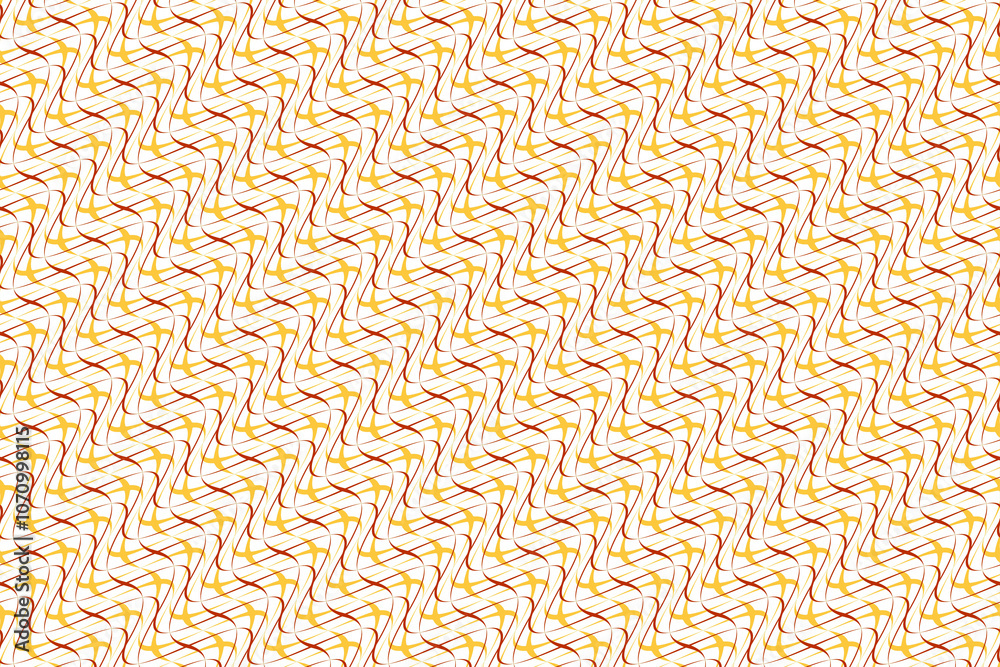 Intricate woven patterns with orange and yellow lines against a soft white background