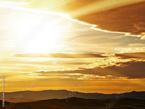 Golden Sunset Over the Mountains