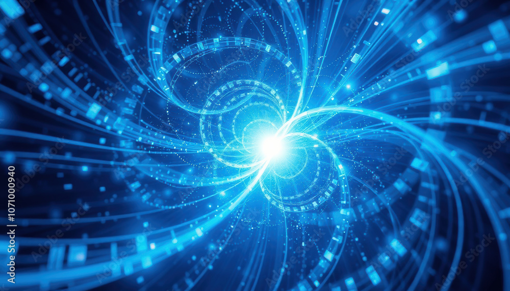 swirling vortex of blue light and digital elements creates dynamic, futuristic scene, evoking sense of energy and motion swirling vortex of blue light and digital elements creates dynamic, futuristic scene, evoking sense of energy and motion