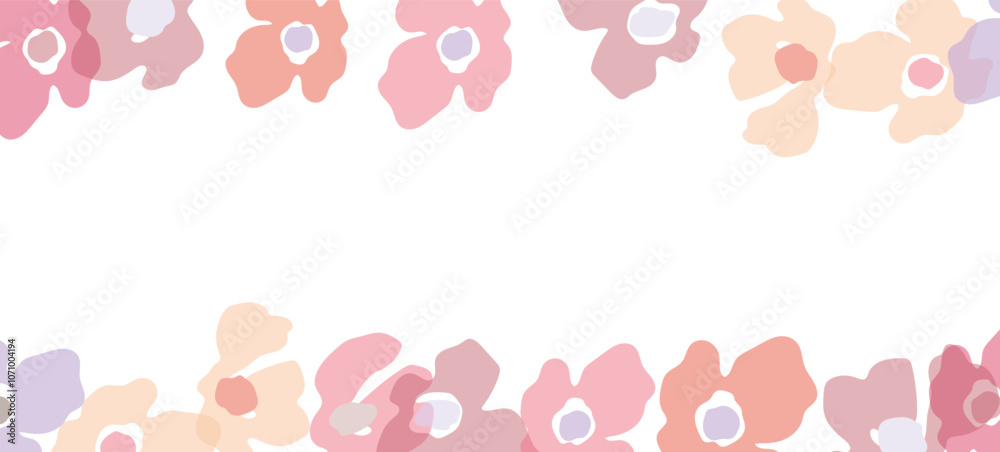 Spring illustration with tulips. Happy birthday, holiday, celebration greeting and invitation card. Colorful floral banner with flowers on light background. Modern floral compositions. Copy space Spring illustration with tulips. Happy birthday, holiday, celebration greeting and invitation card. Colorful floral banner with flowers on light background. Modern floral compositions. Copy space