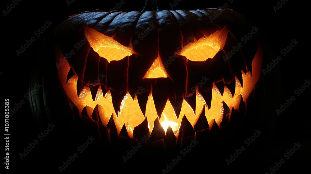 Halloween Pumpkin with Creepy Candlelight Glow Halloween Pumpkin with Creepy Candlelight Glow