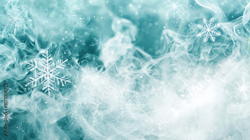 Wallpaper Mural Soft white smoke trails with a bokeh effect of tiny, glowing snowflakes in the background, blending smoke with seasonal magic Torontodigital.ca