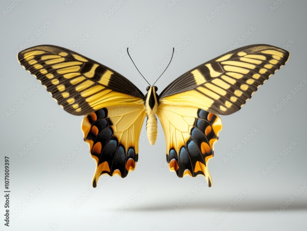 Naklejka premium Stunning Yellow Butterfly in Flight