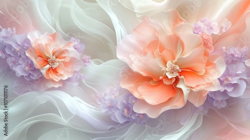 Abstract floral patterns in pastel shades for calming visuals