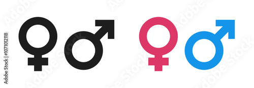 gender symbol, male and female isolated on white background